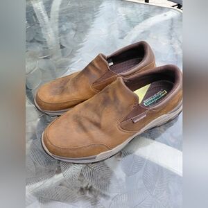 Skechers Men's Size 13 Brown Leather Slip-On Shoes
